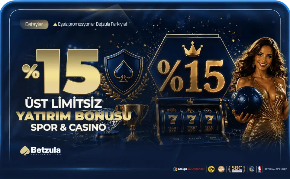 Betzula %15 Üst Limitsiz Spor ve Casino Yatırım Bonusu kampanya görseli